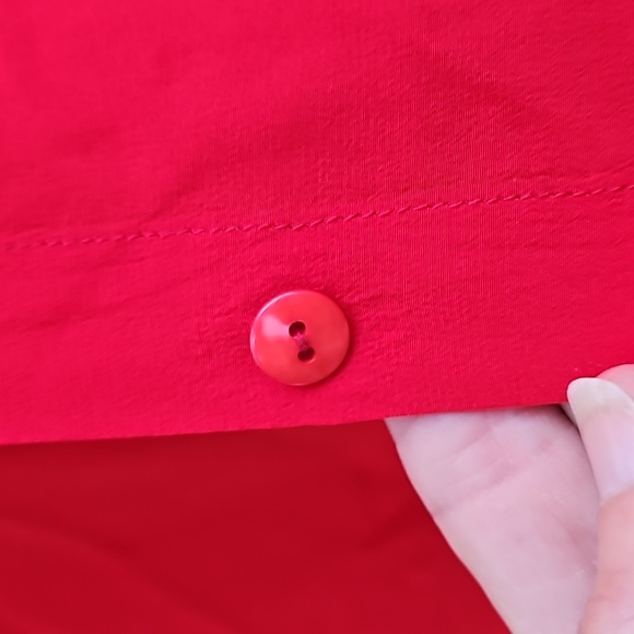 Vintage SPITALNICK 100% red silk size 4 long blouse padded shoulders - Picture 3 of 11